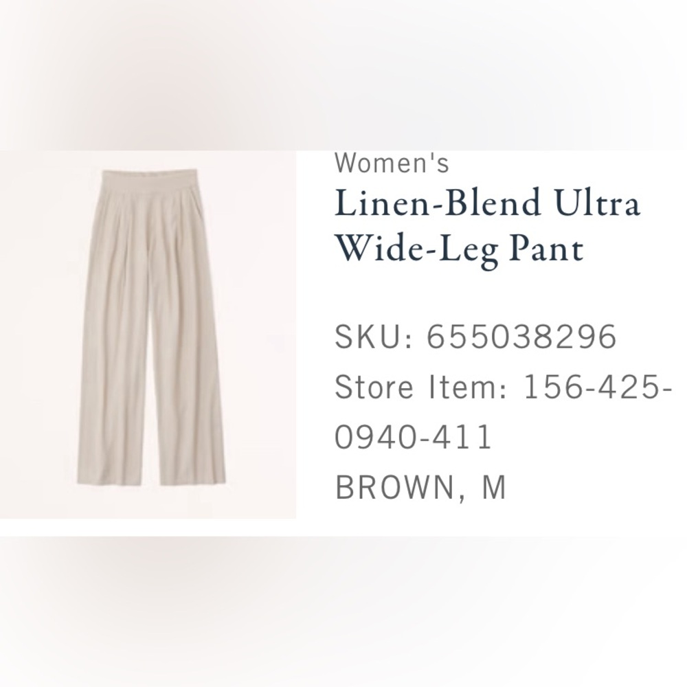 Abercrombie ultra wide linen pants size medium regular